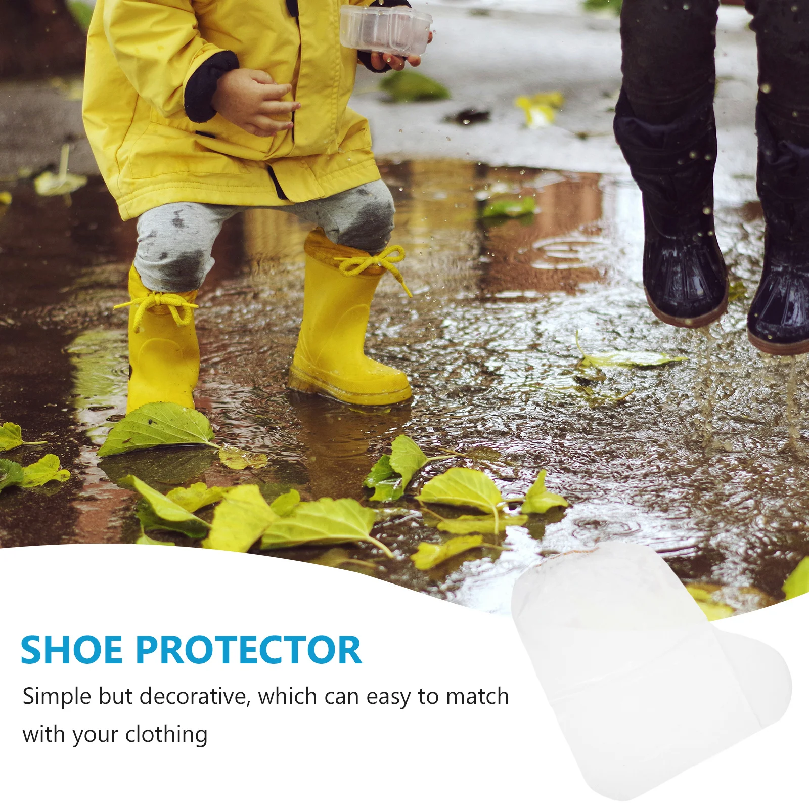 10 قطع من أغطية الأحذية الشفافة المقاومة للماء للاستعمال مرة واحدة، أغطية أحذية مقاومة للمطر للأطفال الصغار، غطاء أحذية خارجي للأولاد #2