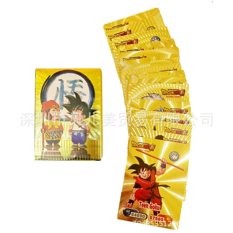 

50 New Dragon Ball Gold Foil Cards Goku Vegeta Toriyama Akira Super Sayajins Board Game Battle Collection Card Gift