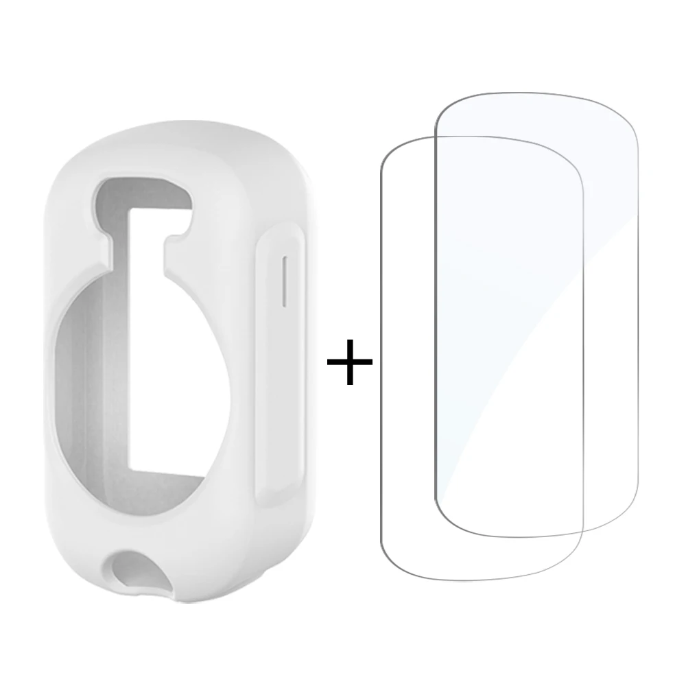 2 Stück Gehärtetes Glas + Silikonhülle für Garmin Edge 850 550 840 540 530 830 1040 130 Plus GPS-Stoppuhr Displayschutzfolie