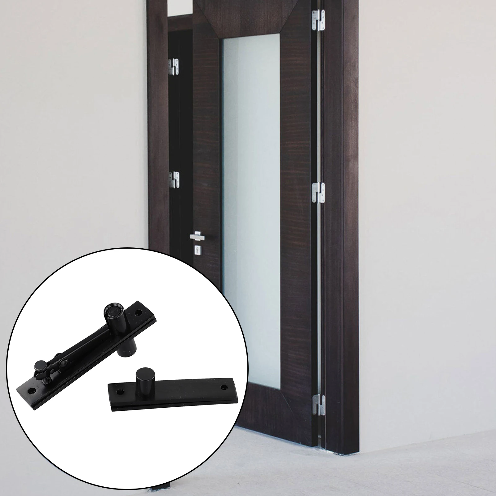 Invisible Door Pivot Hinge for Wood 180 Degree Rotation with Solid Steel Ball Bearing and Scratch Resistant Countersunk Screws