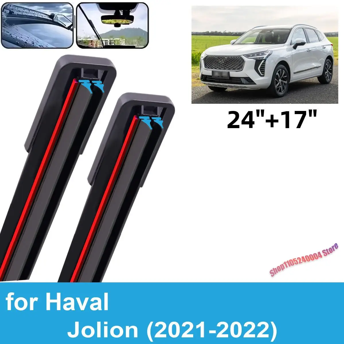 

For Haval Jolion 2021 - 2022 2PCS Front Windscreen Windshield Wipers Double Rubber Car Wiper Blades Accessories