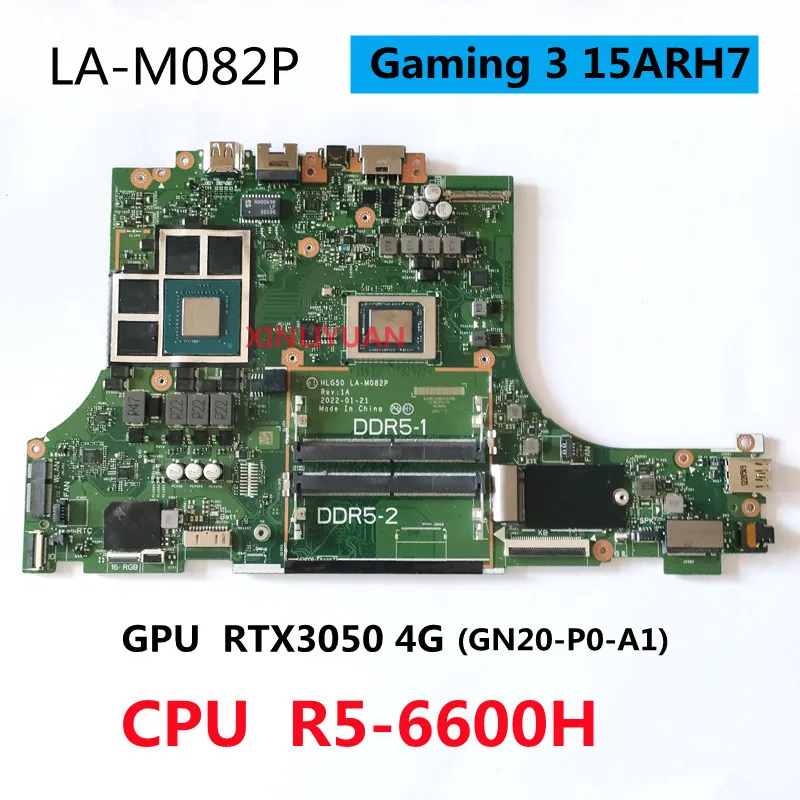 

For Lenovo IdeaPad Gaming 3 15ARH7 Laptop Motherboard LA-M082P With CPU:R5-6600H , GPU:RTX3050 4G (GN20-P0-A1) DDR5 TESE OK