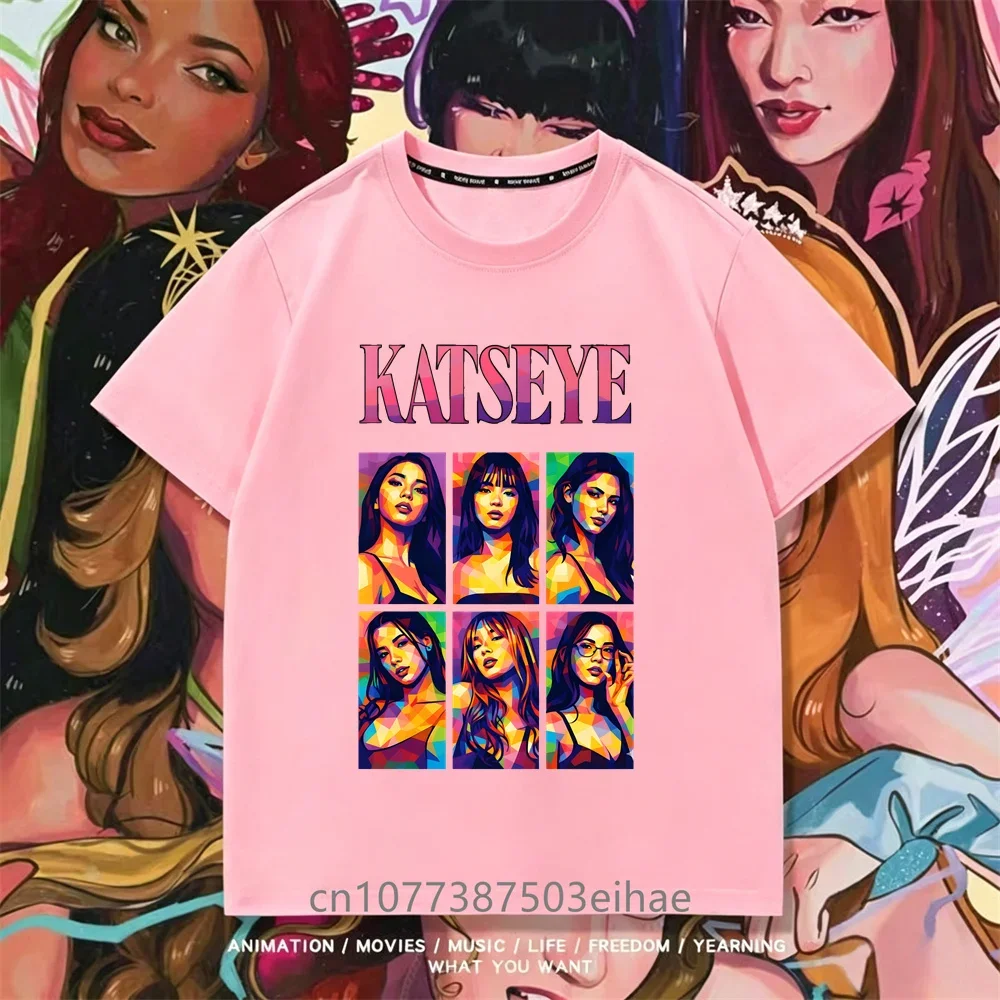Summer Essential KATSEYE Print T Shirt Youth Girls Short Sleeve Casual Top Stylish Streetwear Daily Travel Casual Kid Apparel