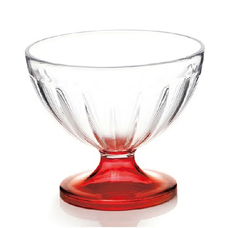 SN New 250ml Clear Salad Bowl for Dessert Mill Shake Goblet Acrylic Embossed Ice Cream Cup Transparent Creative Salad Plates