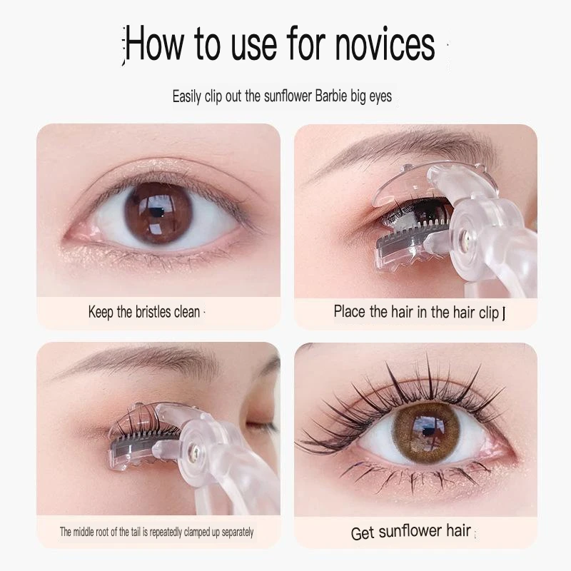 Picture 4: Natural Sunflower Honey Eyelash Curler for Novice Female Wide-angle Comb Teeth Portable Long-lasting Curling And Shaping Tool