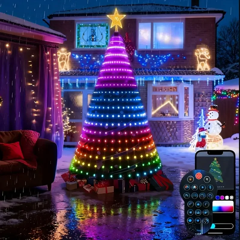 400LEDs Christmas Tree LED Lights Smart RGB LED String Lights Holiday Decoration for Indoor Outdoor Tree APP/Remote Control