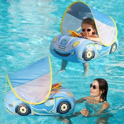 Seggiolino auto per bambini anello galleggiante gonfiabile galleggiante per bambini per l'estate Swim Boat Circle Bathing Water Toy con baldacchino