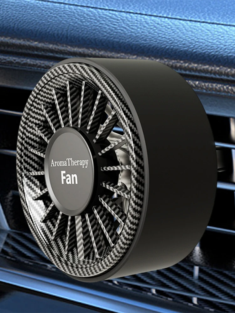 Car Air vent clip Fan With Ambient Lighting and Aromatherapy Diffuser Portable Cooler Device Car AC Outlet Clip Electric Fan