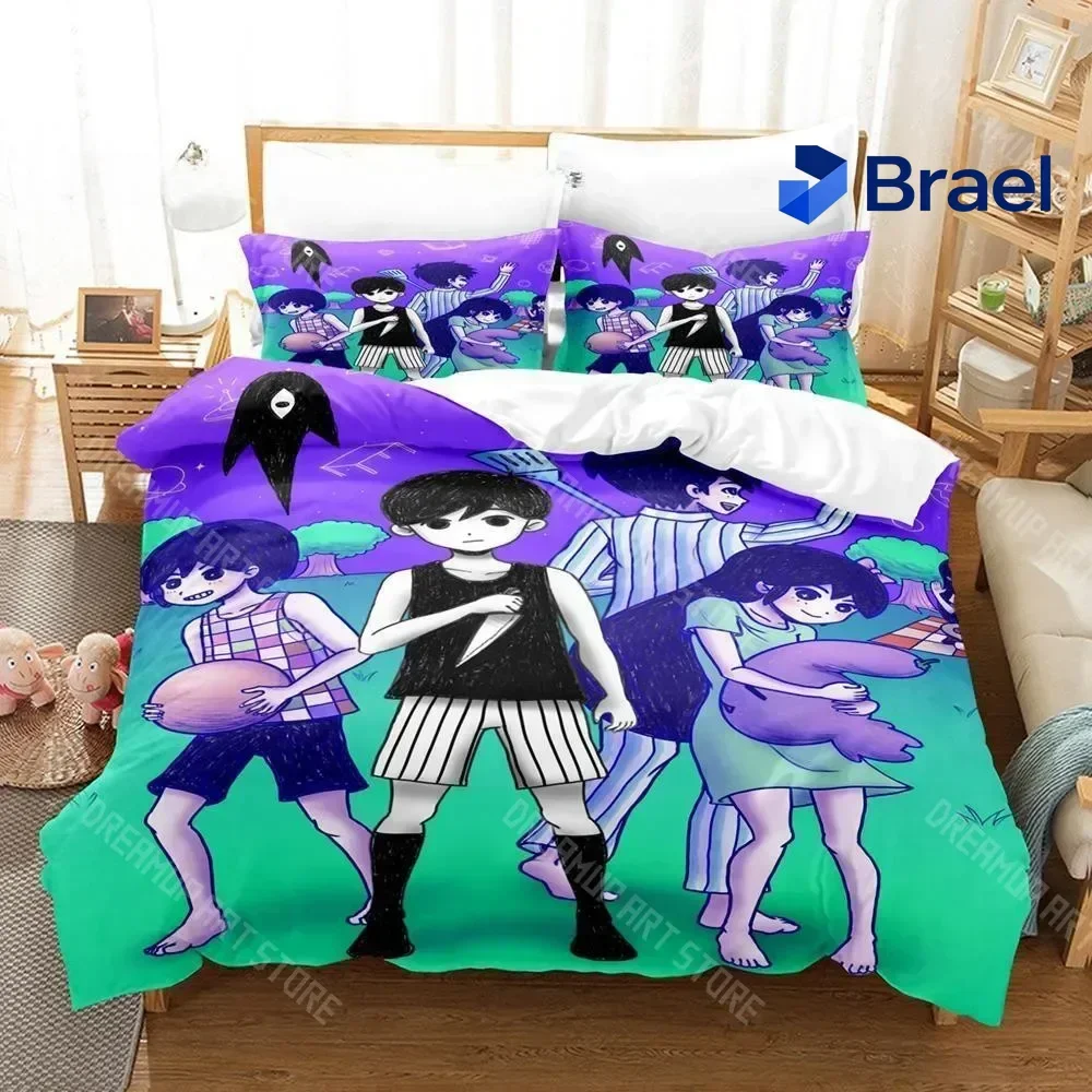 Exquisite 3D Print Omori Kawaii Bedding Set Single Twin Full Queen King Size Bed Set Aldult Kid Bedroom Duvetcover Set 3D Print