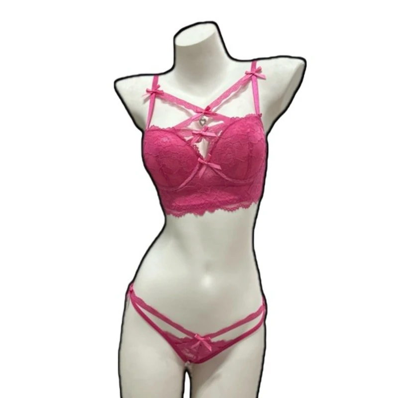 BANERDANNI Sexy Heart Pendant Lace Bra,Push‑Up Enhance Bust,Alluring Pure Desire Lingerie,Soft Comfort Women Underwear 32‑38AB
