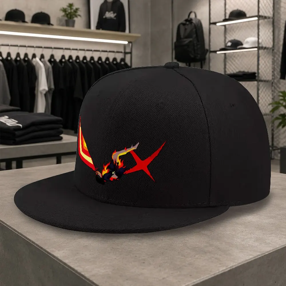 New Flame X Wings Logo Unisex All-Match Flat Brim Baseball Cap, Hip-Hop Hat Dad Hat, Suitable for Short Trips, Home Daily Wear,