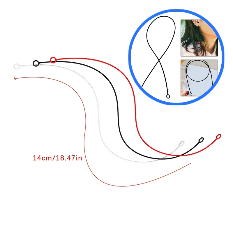 B*New 1PC Outdoor Earplugs Earbud Lanyard Work Travel Sleep Connector Cord Anti-lost Rope Silica Gel Earphone Strap Accessories