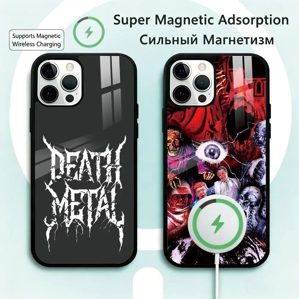 

M-Metal B-Band D-Death Phone Case For iPhone17,16,15,14,13,12,11 Plus,Pro Magnetic Supports Magnetic Wireless Charging