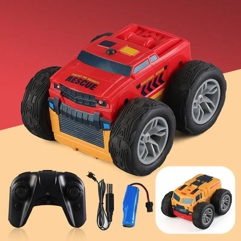 

RC Car Stunt Drift Remote Control Fire Truck Standing 360° Rotation Transformation Off-Road Climbing 4WD Car Toys Kids Gift