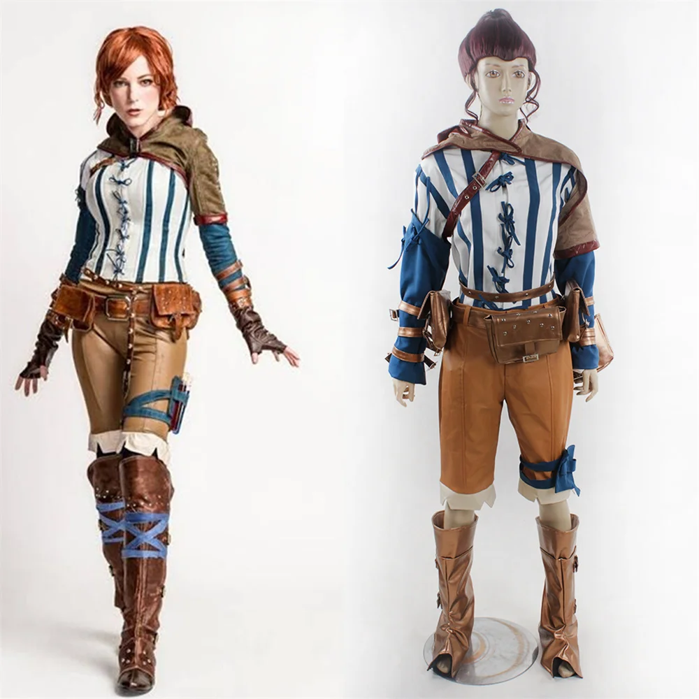 

Game Triss Merigold Cosplay Costume Women Battle Suits Full Set Halloween Party Outfits