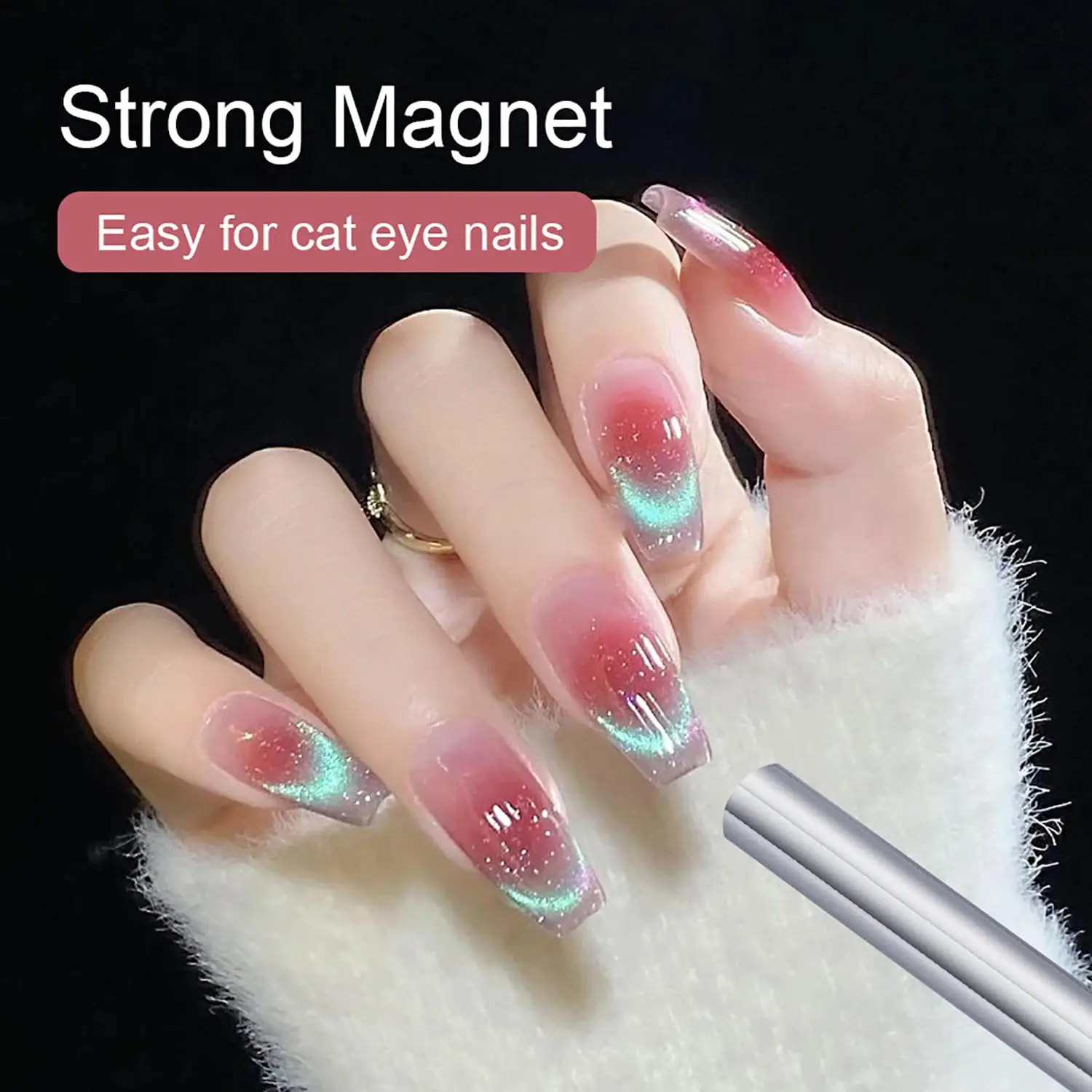 1PC Cat Eye Nail Bastone magnetico Magnete cilindrico per Cat Eye Gel UV Smalto Snowlight Glitter Effetti Strumenti Strumento di design per manicure