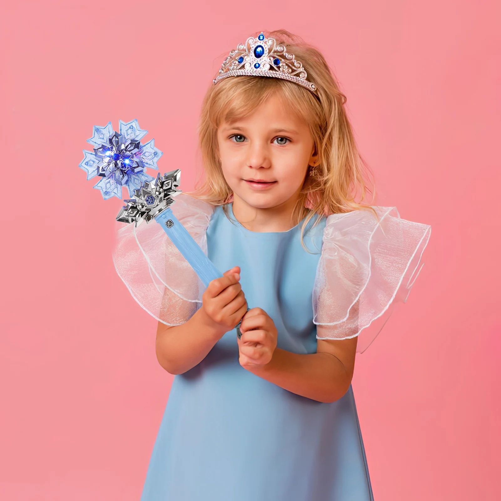 

Spray Light up Snowflake Music Plastic Mini Princess Toddler Kids Party DIY Halloween Fairy Sensor Toys