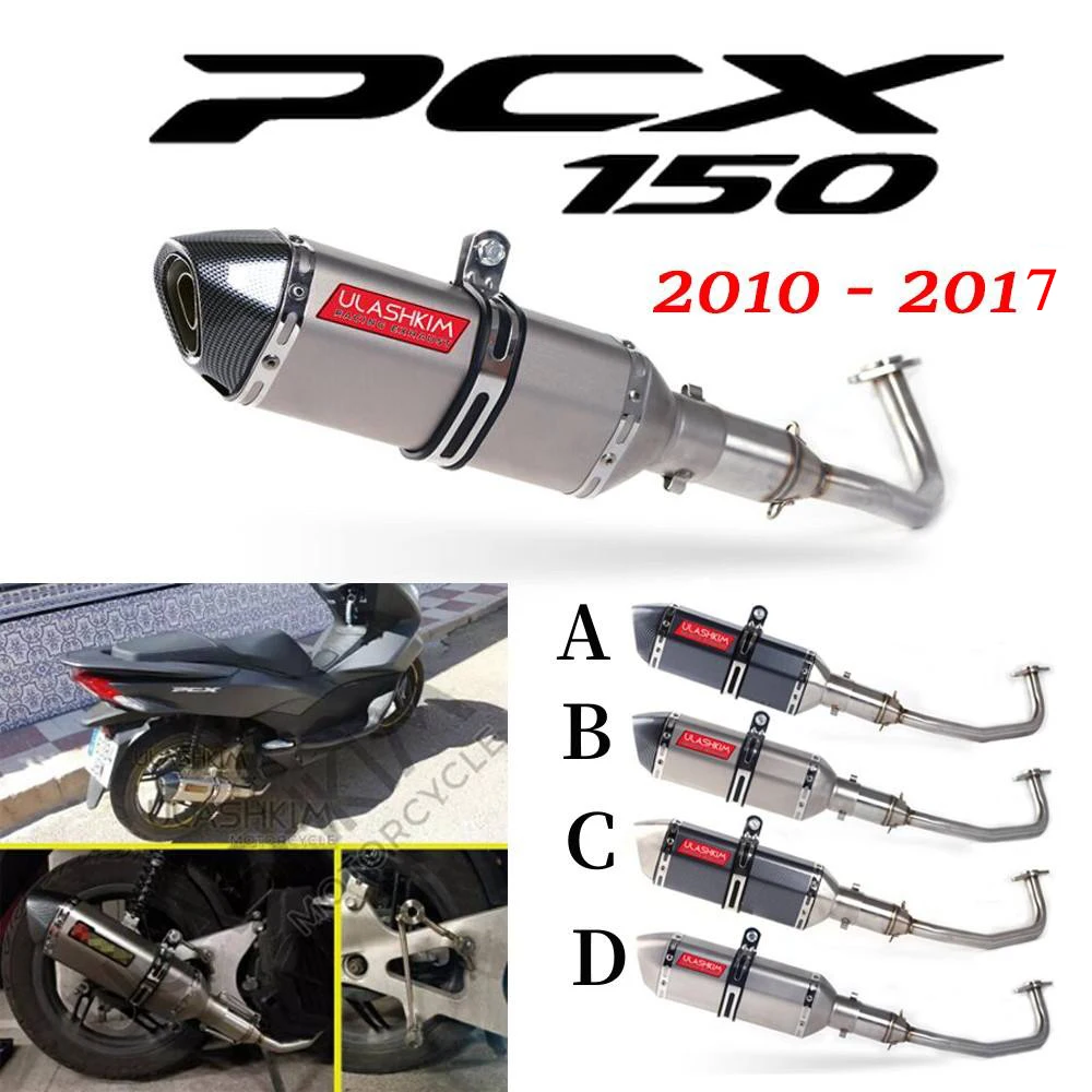 Motorcycle Escape Fit Exhaust For HONDA PCX 125 150 pcx125 pcx150 Motorcycle Scooter Exhaust Muffler Full System Middle Pipe