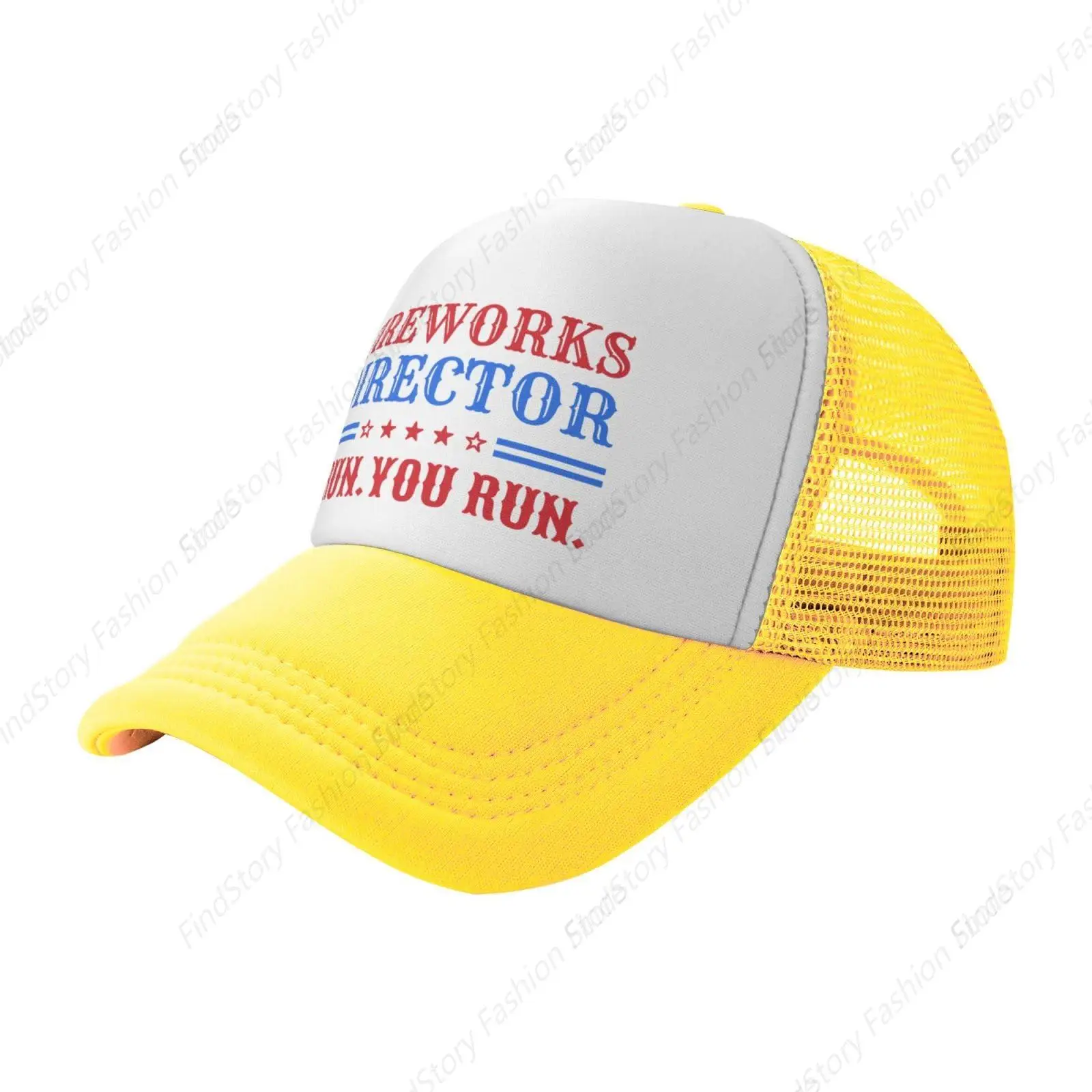 Gorra de béisbol de Fireworks Director I Run You Run para hombres y mujeres, sombrero de malla para camionero, ajustable, deportivo, transpirable, a la moda, de viaje diario