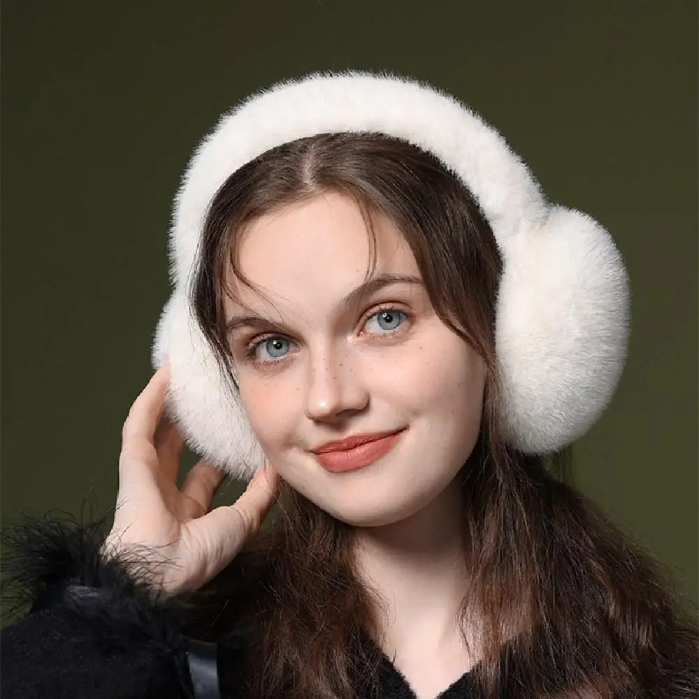 พับ Plush Earmuffs ผู้หญิงฤดูหนาว WARM Earflaps Unisex หูฟังแบบพกพากลางแจ้งแฟชั่นสีทึบ Frostproof Earcover