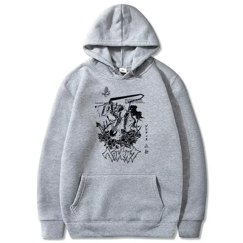 

Anime Berserk Hoodies for Men Japanese Harajuku Fashion Hoodie Sweatshirts Unisex Black Long Sleeve Funny Graphic Pullovers