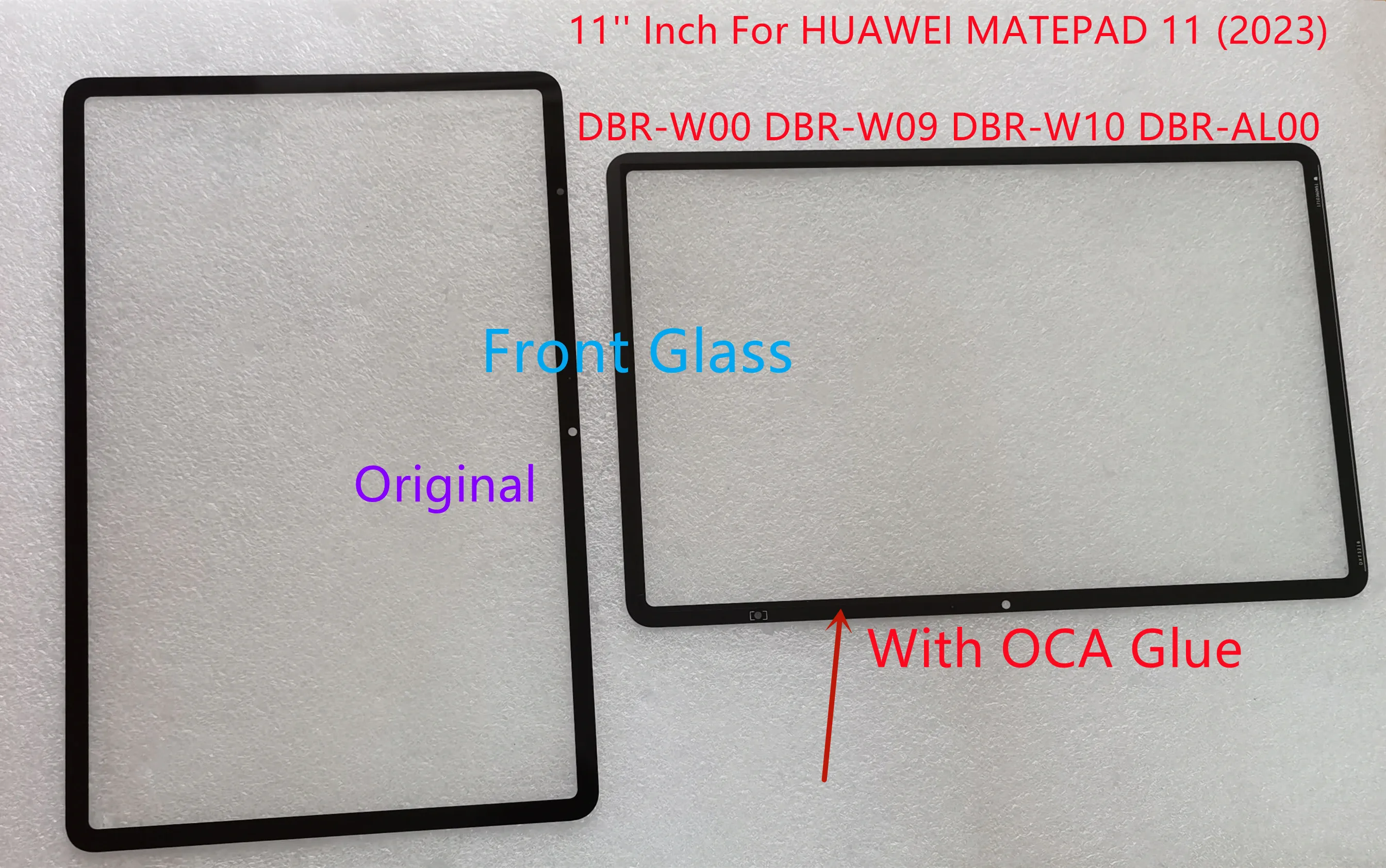 New 11''Inch For HUAWEI MATEPAD 11 2023 DBR-W09 DBR-W00 DBR-AL00 DBR-W10 Touch Screen Front Glass + OCA Glue 100% Tested