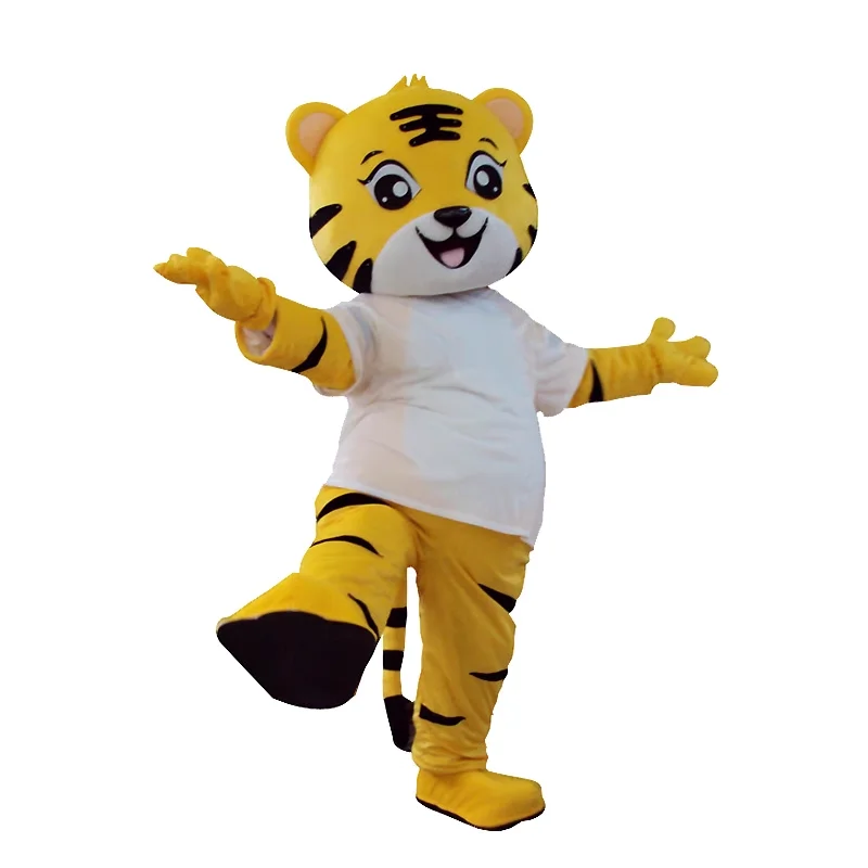 Bonito tigre mascote dos desenhos animados trajes para adultos, andando pelúcia desempenho adereços, boneca roupas, natal e halloween cosplay