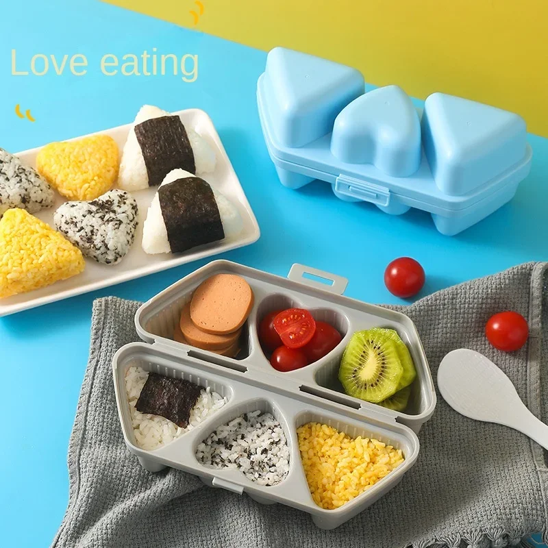 Folding Portable Triangle Love Sushi Rice Tool Rice and Vegetable Roll Box Japanese 6-link Mold Lunch Box meal prep