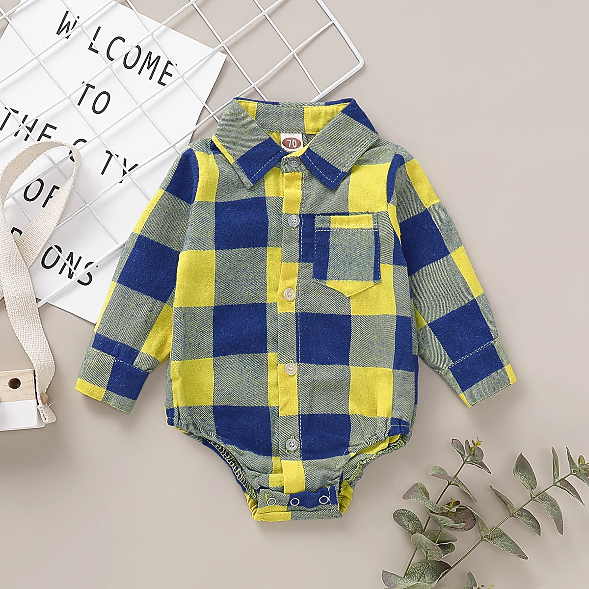 Winter Infant  Baby Boys Formal  Dress Long  Sleeve  Lattice  Shirt  Button  Up One-Piece Romper   Jumpsuit  Wedding Party 0-24M