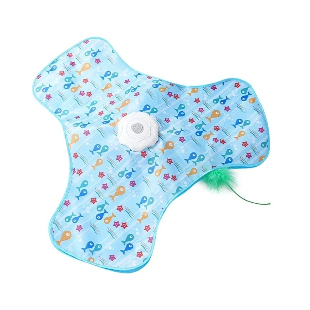 

Motion Activated Smart Cat Toys Moving Concealed Feathers Rechargeable Hide and Seek Toy Self Soothing Kitten Teaser Toy