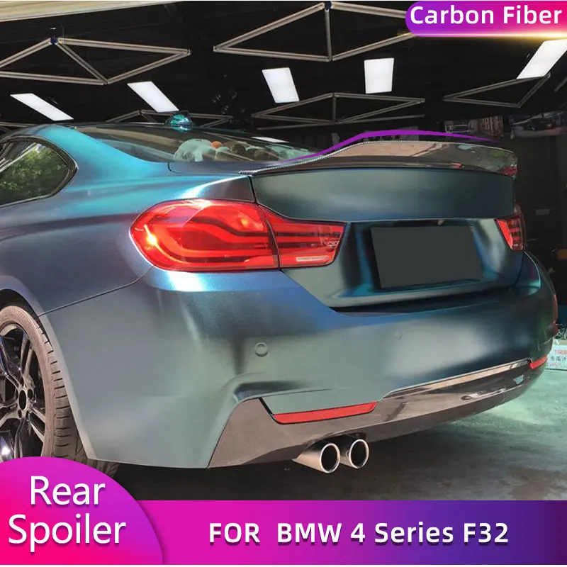 For BMW 4 Series F32 420i 428i 440i Coupe 2014-2019 Car Rear Trunk Spoiler Wings Racing Boot Lid Wing Lip Spoiler Carbon Fiber