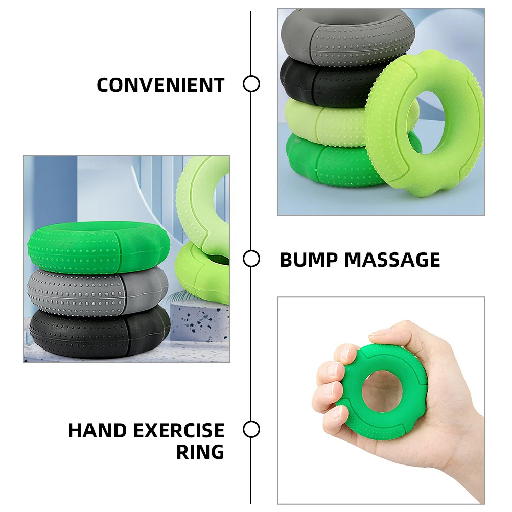 

Hand Grip Strength Ring Silicone Forearm Strength Trainer Finger Exerciser Hand Workout Tool Grip Strengthener Home Sports