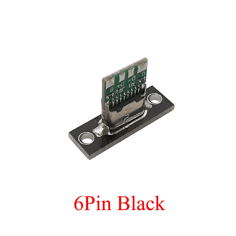 1/6/10Pcs USB Typ C Buchse mit Befestigungs Platte 2P 4P 6 Pin DIY Reparatur Typ-C USB Jack Buchse Lade Port