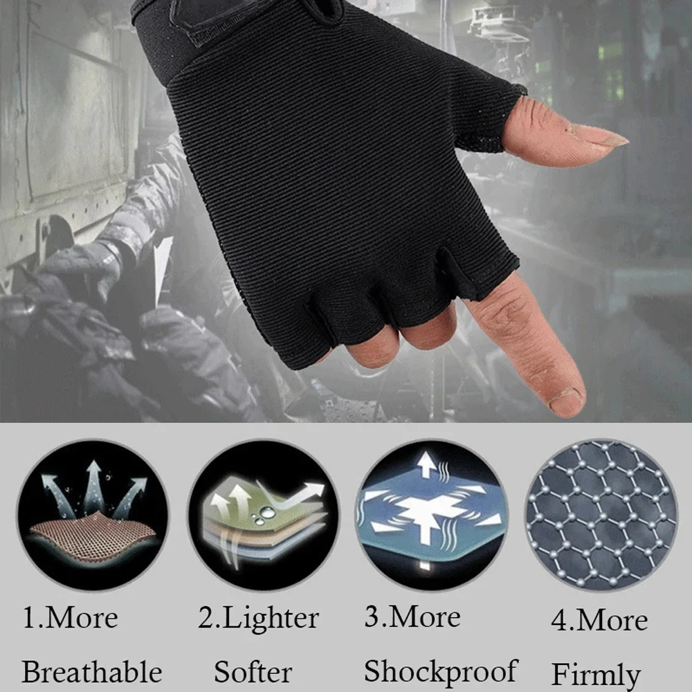 Anti-Slip Gloves Men Half Finger Full Finger Fishing Hunting Cycling Gloves Outdoor Tactical Sport Equipment Camping Gloves