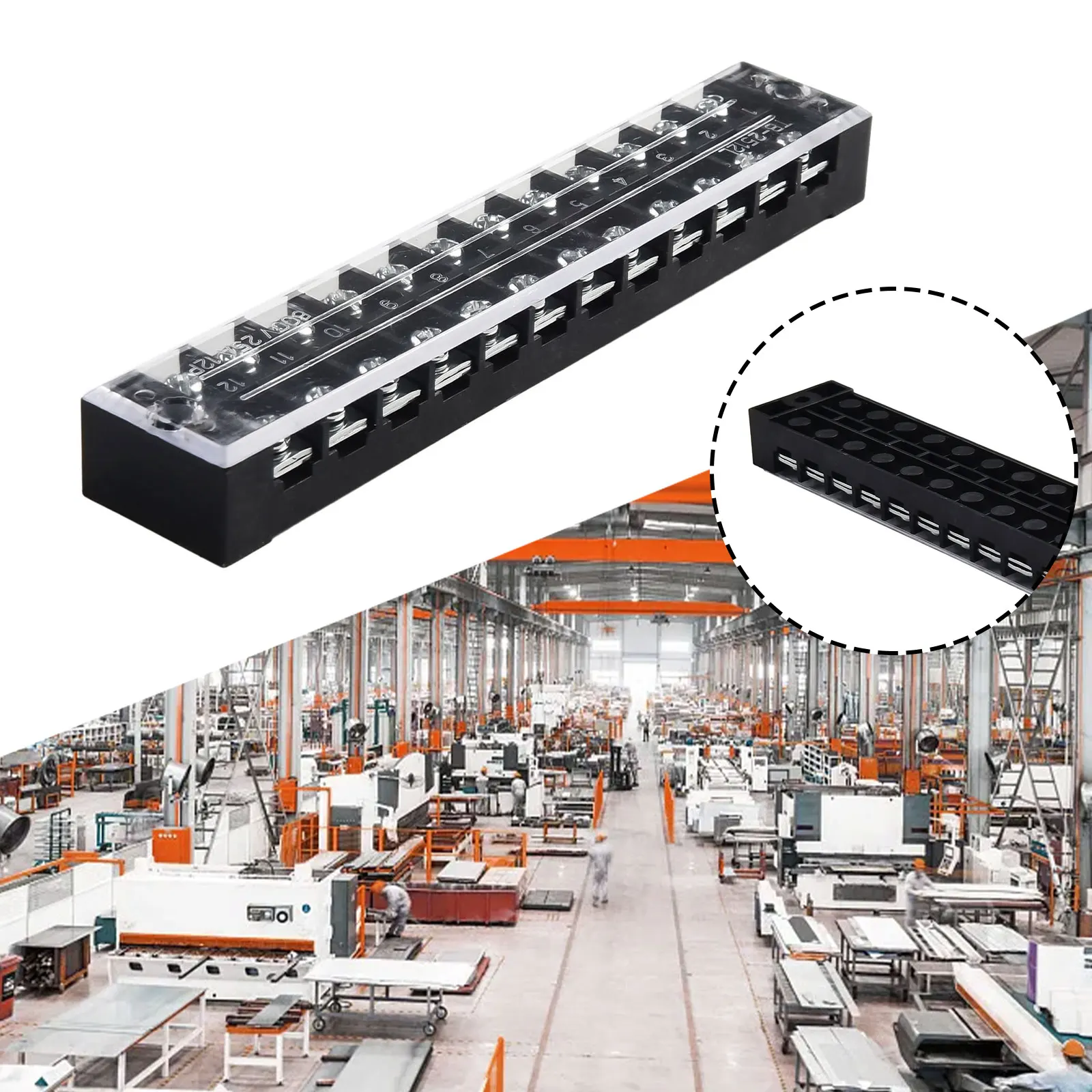 Home Terminal Block Connector 25A Barrier Cover Dual Row Excellent Junction Box Protective  Home Terminal Block