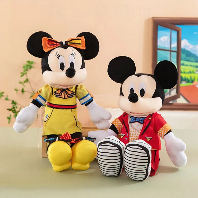 

New Disney 70CM Kawaii Plushies Mickey Minnie Doll Mickey Mouse Pillow Children's Plush Toy Stuffed Big Doll Gift for Girls Kids