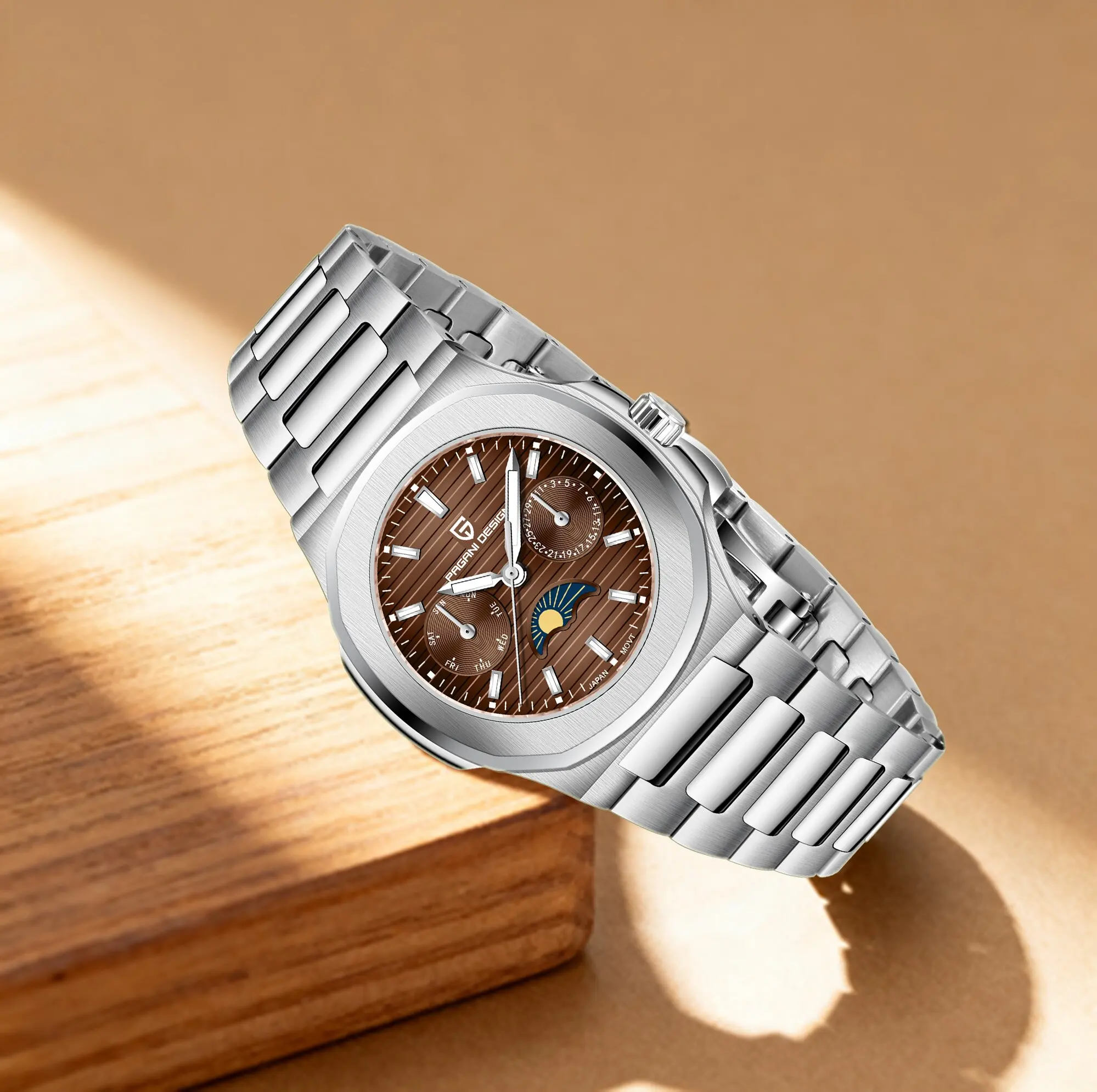 PAGANI DESIGN 2026 Ladies Quartz Watch Gorgeous With Noble Identity Symbol Luminous Waterproof Moon Phase Sapphire Glass Watch