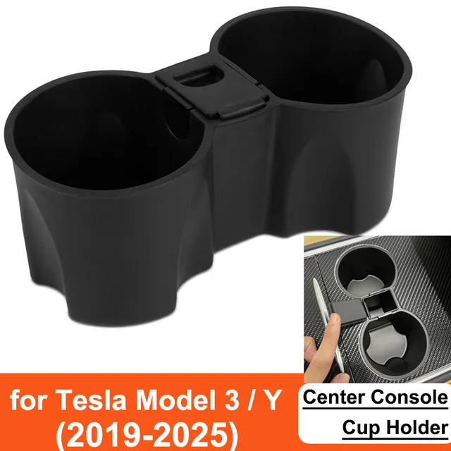 Wkładka uchwytu na kubek w konsoli środkowej dla Tesla Model 3 Y 2025 2023 Silikonowa wewnętrzna szczelina Slip Drink Bottle Limiter Akcesoria 2024