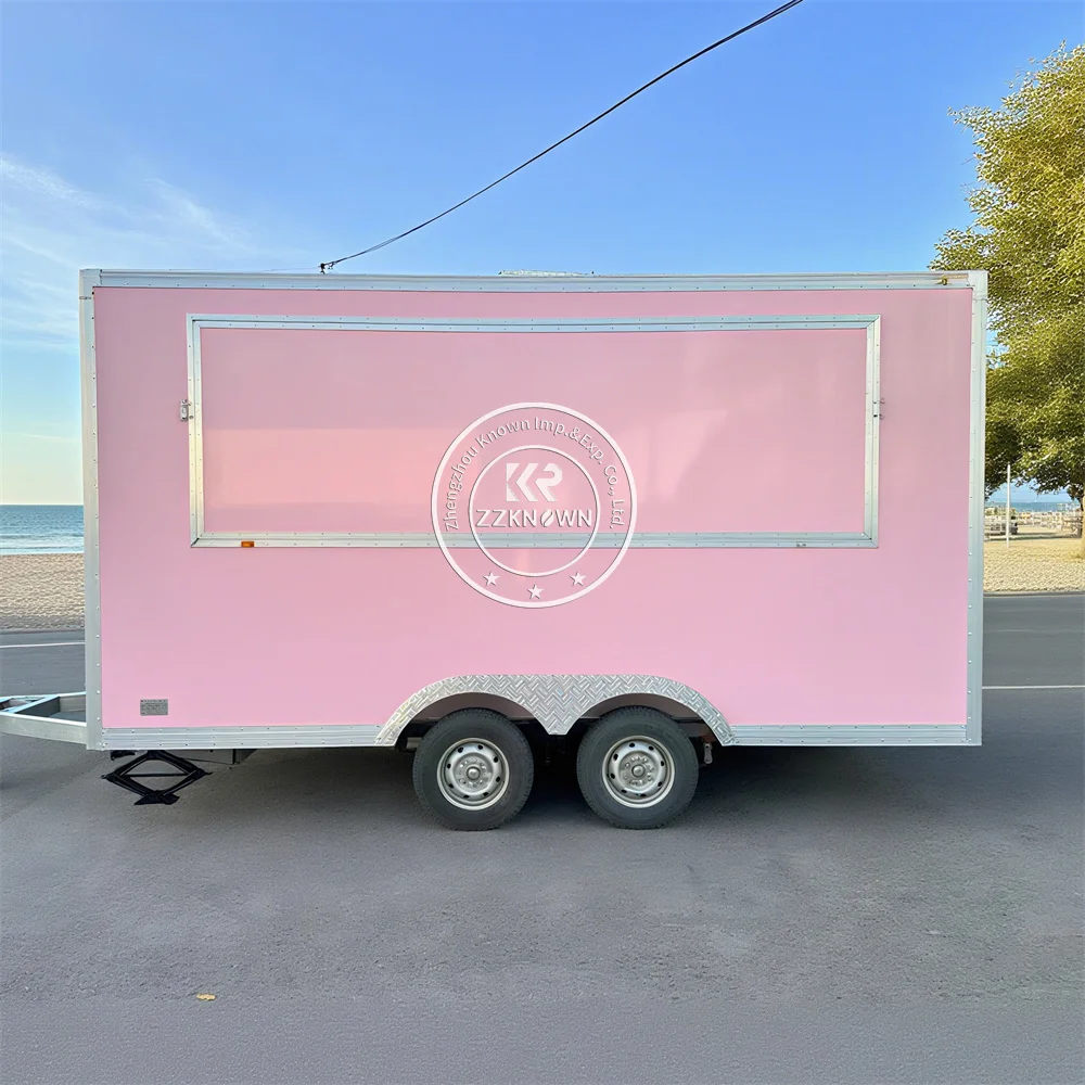 

Индивидуальный мобильный прицеп для бургерного барбекю, гриля, грузовика для еды, полностью оборудованный прицеп для уличного ресторана, прицепа для фаст-фуда с полной кухней