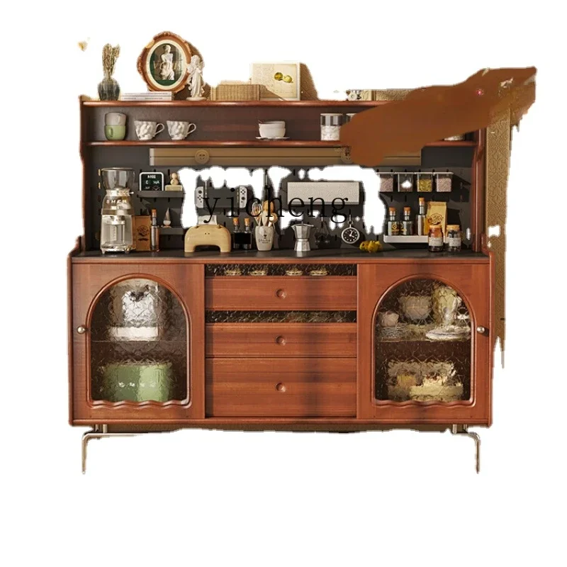 

Xl Solid Wood Sideboard Wall-Mounted Kitchen Wine Cabinet Retro Style Living Room Locker