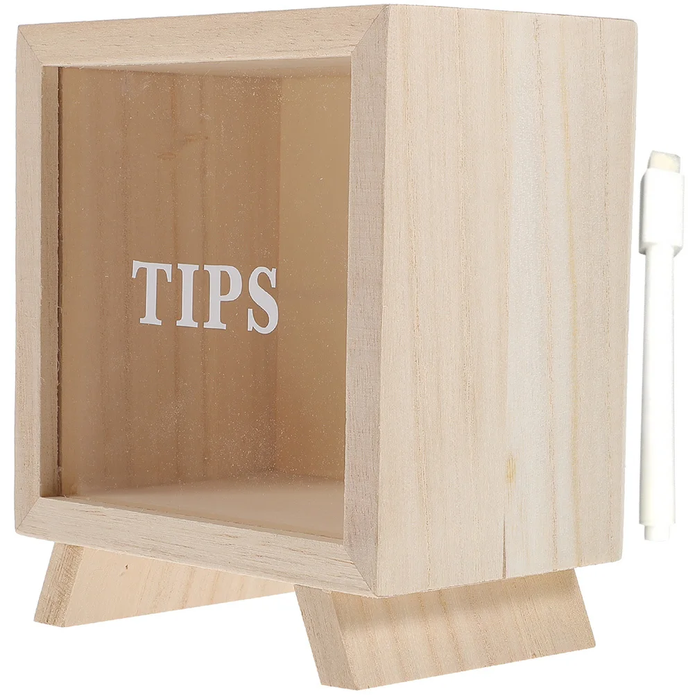 

1 Set Transparent Wooden Piggy Bank For Kids Unbreakable Money Saving Box Desktop Coin Bank Home Decoration Children Savings Jar