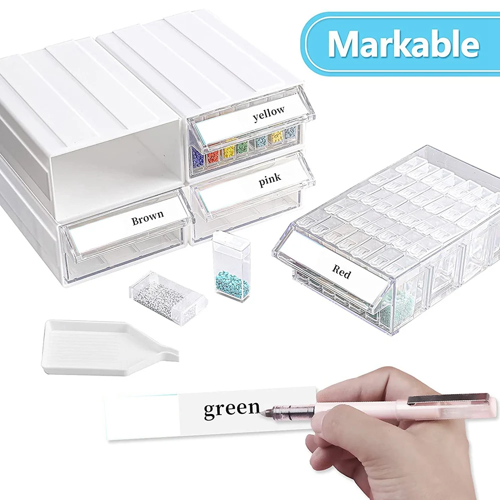 

4 Packs Diamond Painting Containers 140 Slots Stackable Craft Organizer Drawer For DIY Art Craft Rhinestone Sequins-[A002]