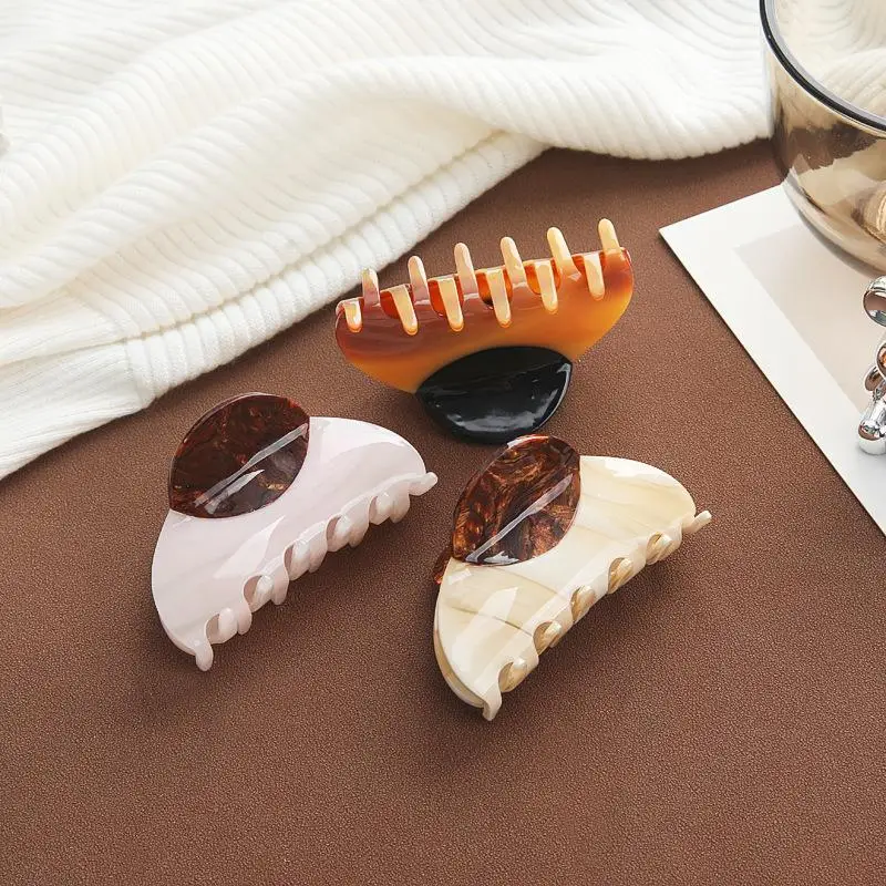 

Acetate Hair Clips Girls Classic Elegant Hairpins Vintage Two-Tone Hair Clip Hair Claw Headband Casual Daily Dressing Headdress