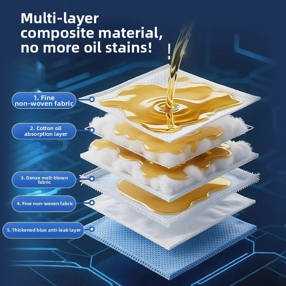 13 pcs Oil Absorbent Cotton Pads Non Woven for Range Hoods 90 cm x 10 cm Thickened Design No Cleaning Required