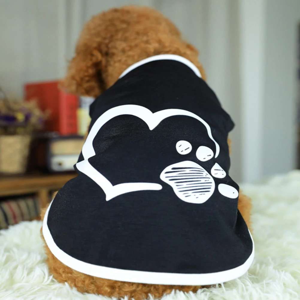 

Dog Costumes for Medium Dogs Pet Love Footprint Vest Heart-shaped Small Summer Clothes