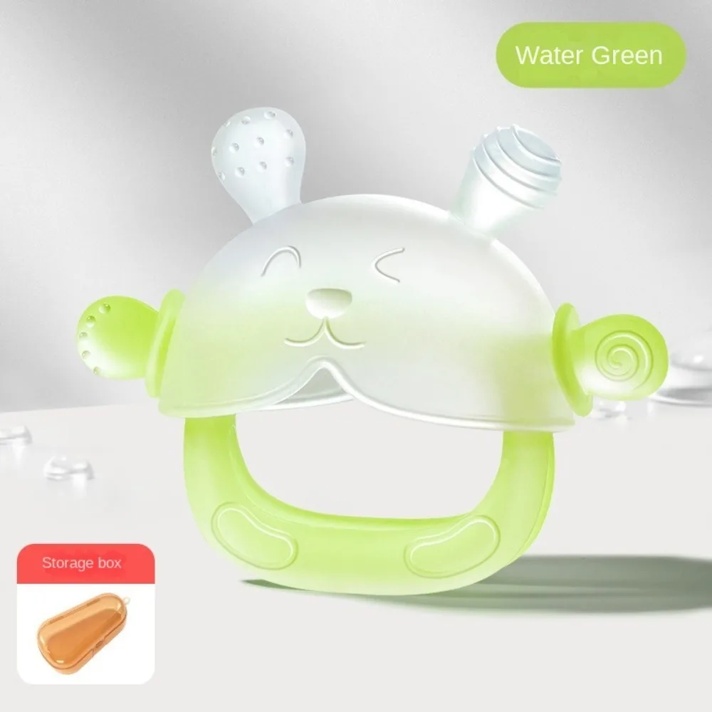 

Cute Silicone Teether Gloves Washable Rabbit Hand Teether Anti-Eating Training Grip Kids Teething Toys Infant