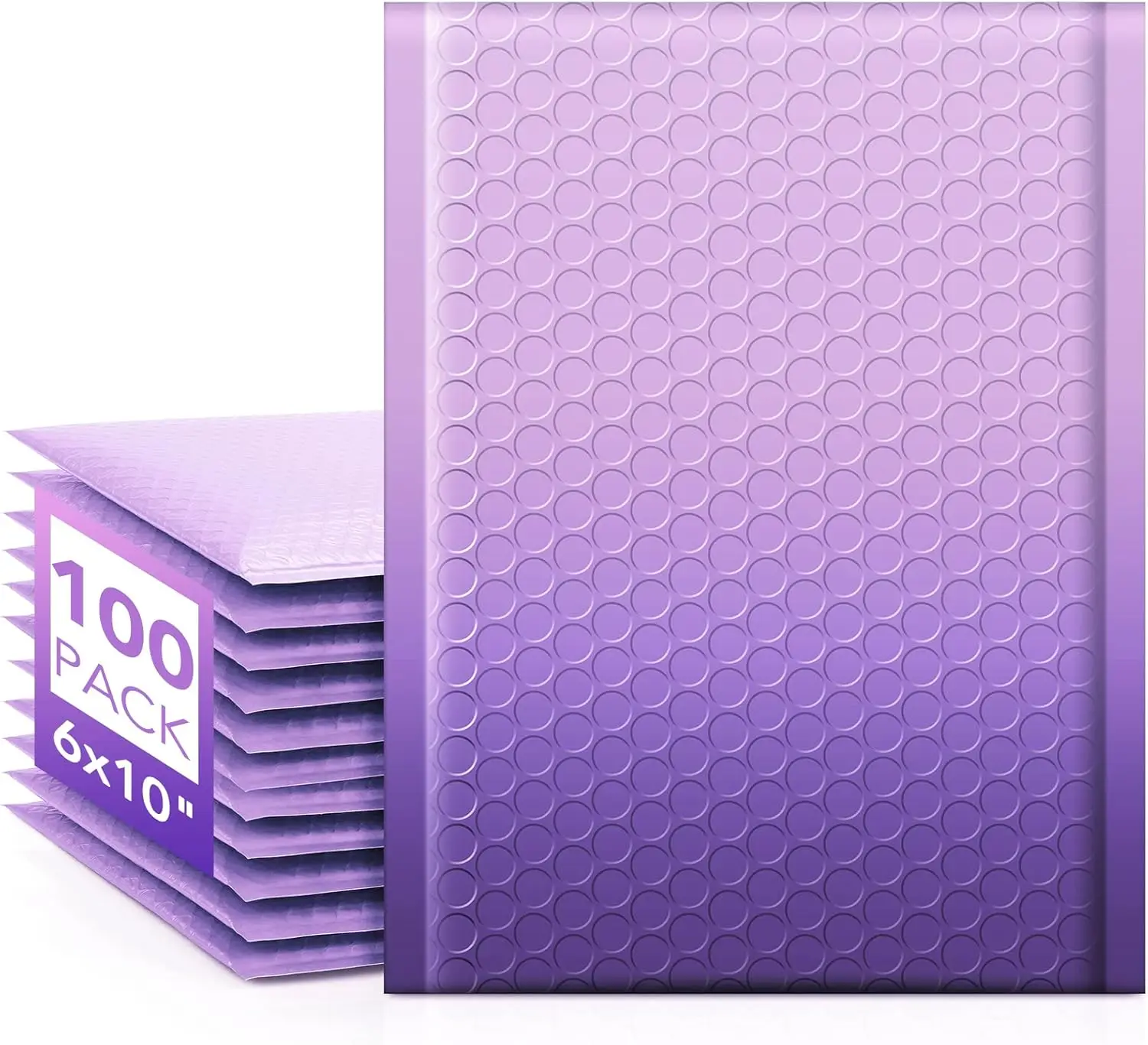 

Gradient Purple Bubble Mailers 6x10 Inch 100 Pack Padded Envelopes for Jewelry, Makeup, Strong Adhesion