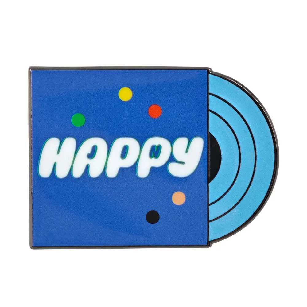 Kpop Jin Happy Solo Album Brosche Blaue Vinyl-Schallplatte Metall-Abzeichen Kim Seokjin Emaille-Pin Fankollektion Geschenk-Accessoire – Detail 1
