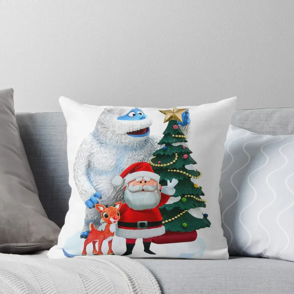 Bumble, Rudolph, and Santa Throw Pillow Rectangular Cushion Cover Elastic Cover For Sofa pillow