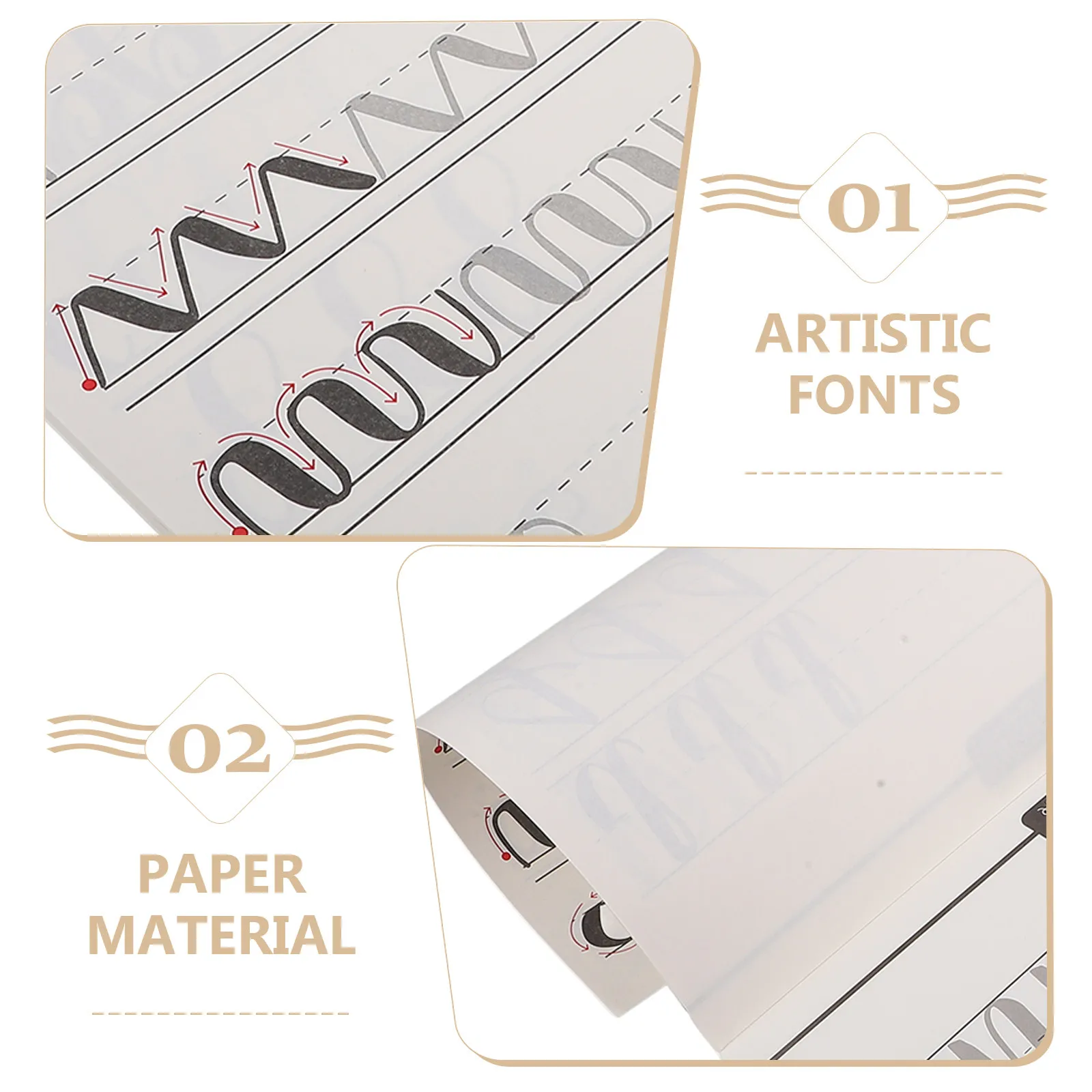 1 Book English Calligraphy Copybook Art Font Writing Paper for Beginners Practice Sheet Tracing Handwriting Paper